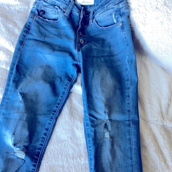 KanCan skinny jeans, light wash with distressing, size 1/24 - Picture 3 of 6